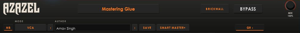 VisualComp 2.45 header with presets, author, MB, character mode, Save, Smart Master+, clipper, Bypass, Mix and GR